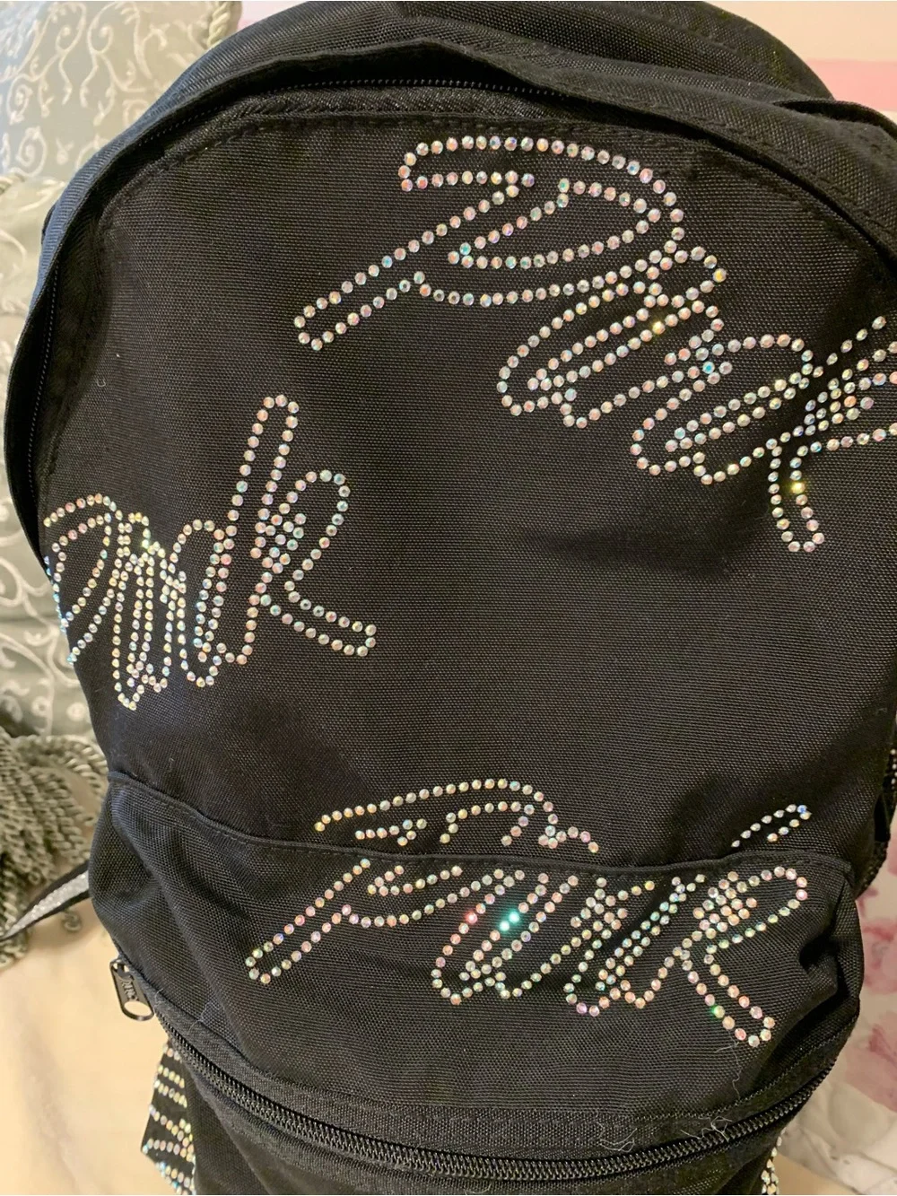 Victoria’s Secret PINK bling iridescent rhinestone campus backpack